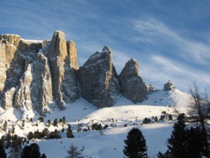 Sella Türme von Westen aus