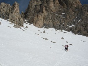 Aufstieg zur Langkofelscharte vom Sellapass aus