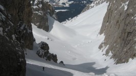 Abfahrt von der Langkofelscharte nach Westen